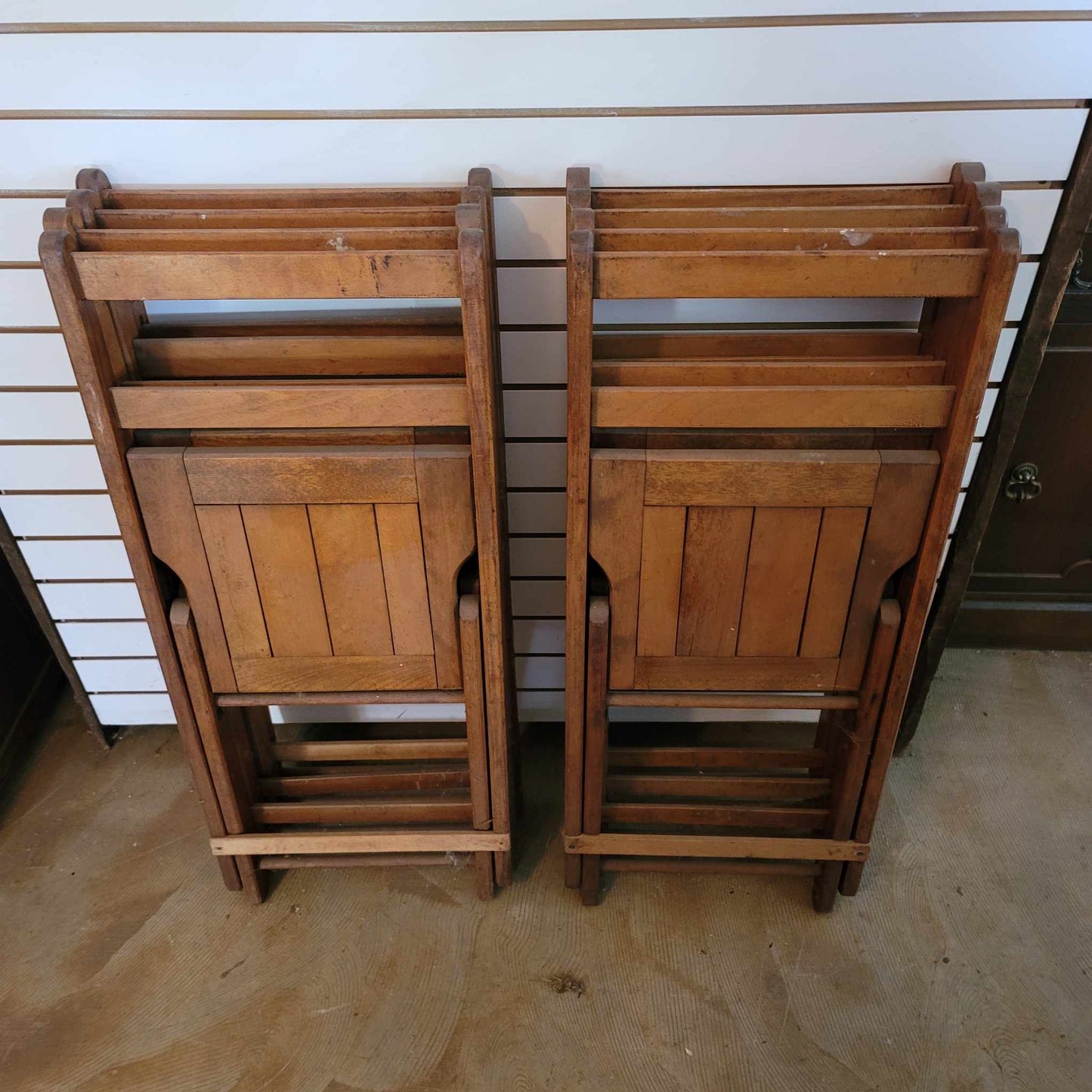 Set of 8 Folding Wooden Chairs Werlich Manufacturing - Jehovahs Witness Congregation