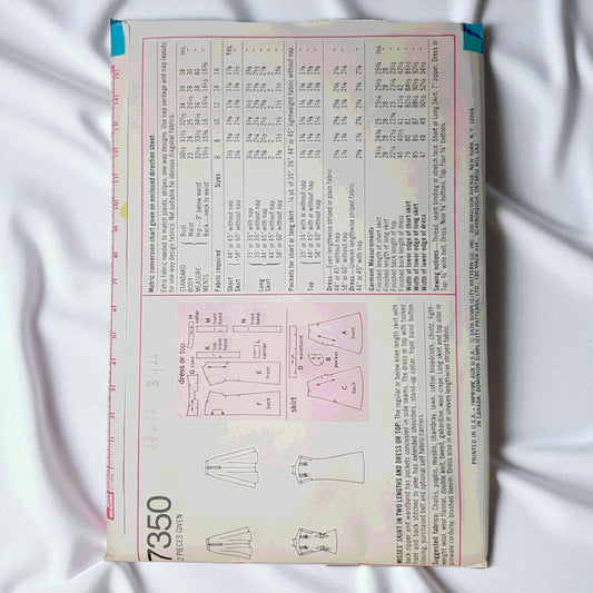 Vintage Simplicity Sewing Pattern 7350 1970s