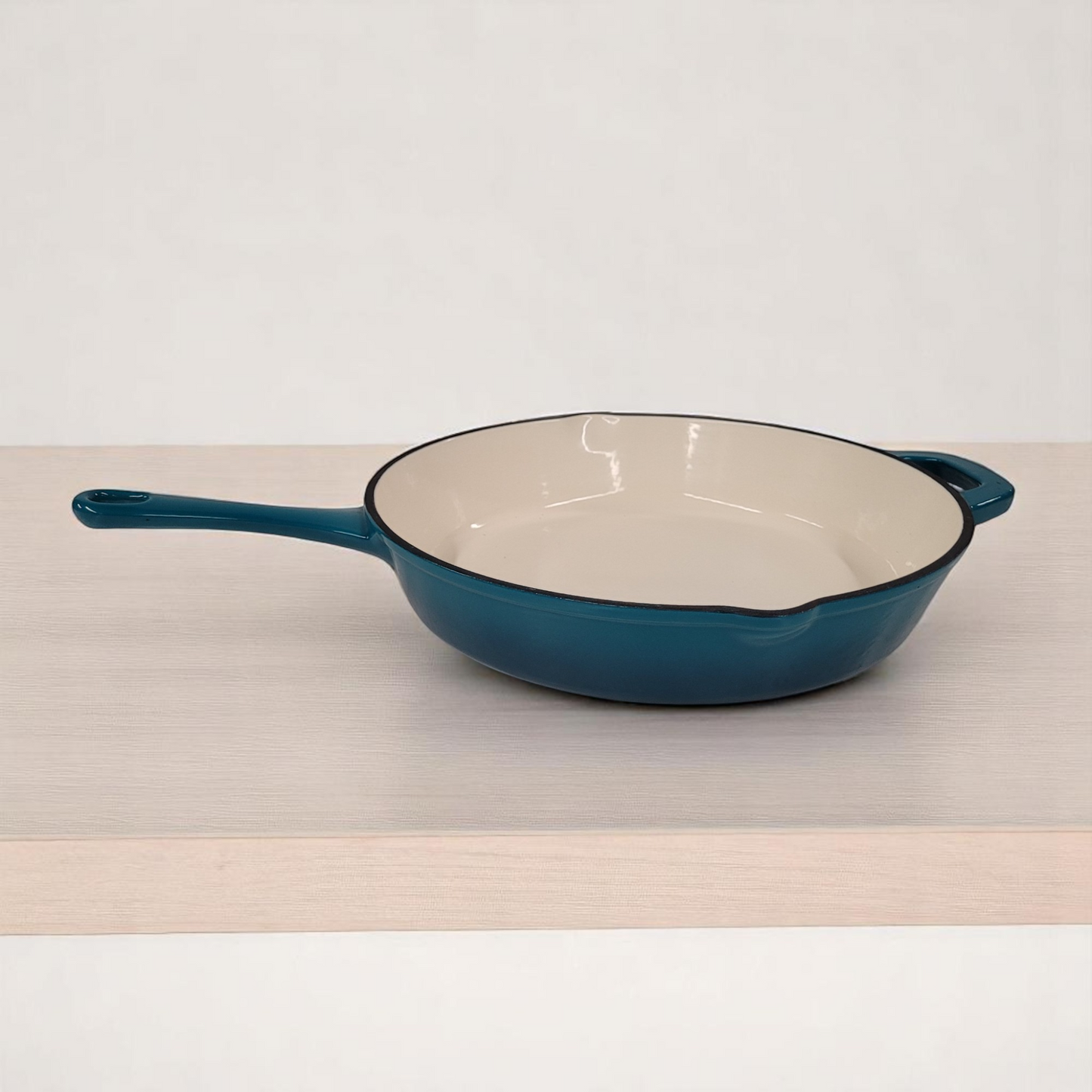 Vintage Blue Tramontina Enameled Cast Iron 12 Inch Fry Pan