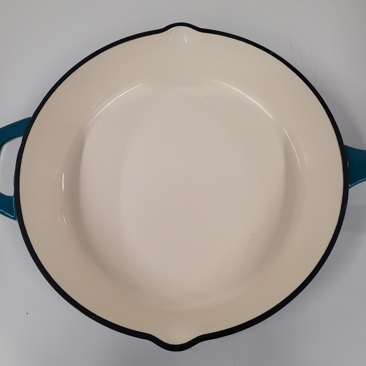 Vintage Blue Tramontina Enameled Cast Iron 12 Inch Fry Pan