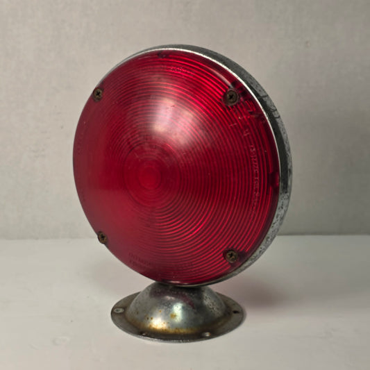 Antique Dominion Auto railway signal light with original double red lenses.