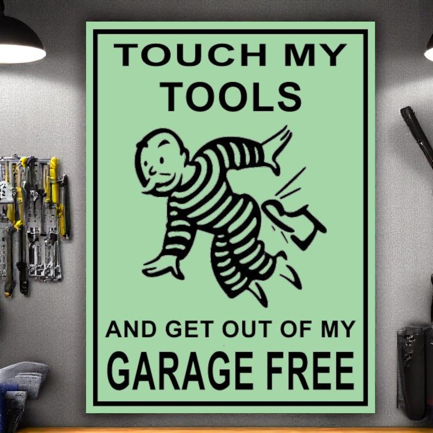 Touch My Tools and Get Out of My Garage Free Aluminum Sign
