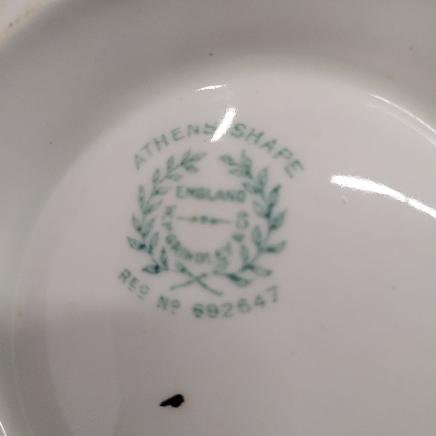 Vintage Grindley And Co. English Gold Trim China 8" Athens Shape Serving Bowl With Handles