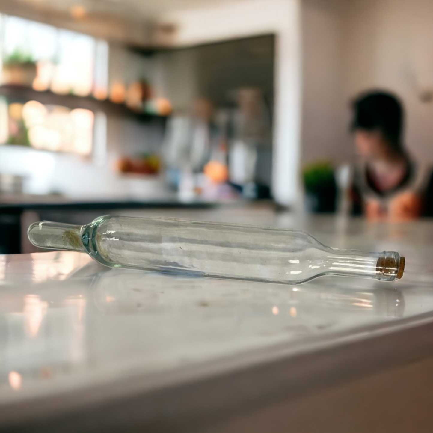 Vintage Glass Pastry Rolling Pin With Removable Cork