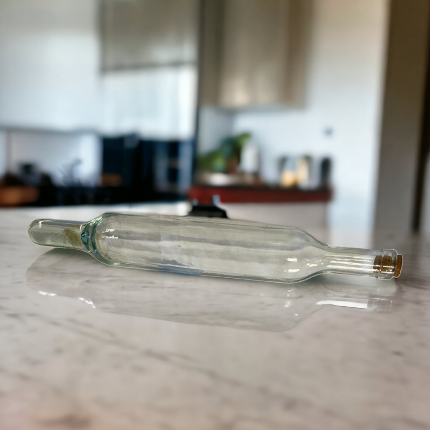 Vintage Glass Pastry Rolling Pin With Removable Cork