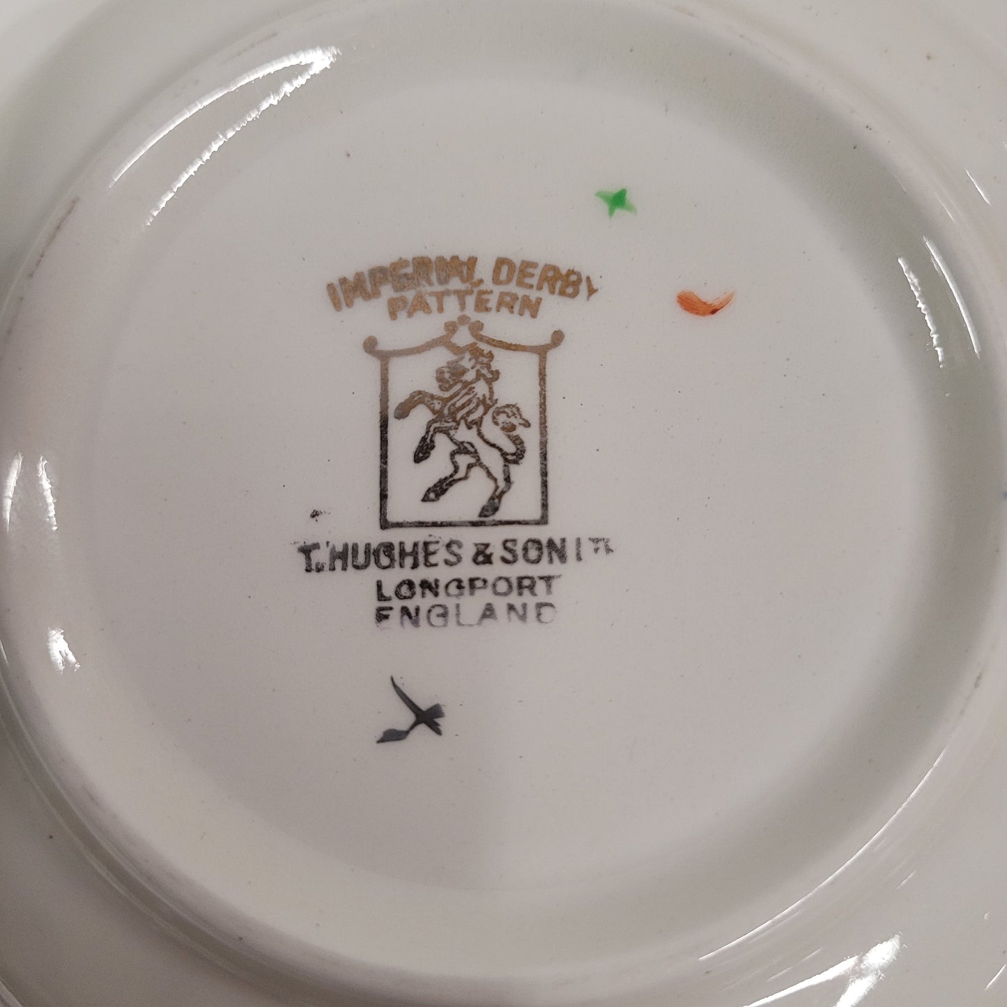 Vintage 1910s Hughes And Son Square Bowl Imperial Derby Pattern