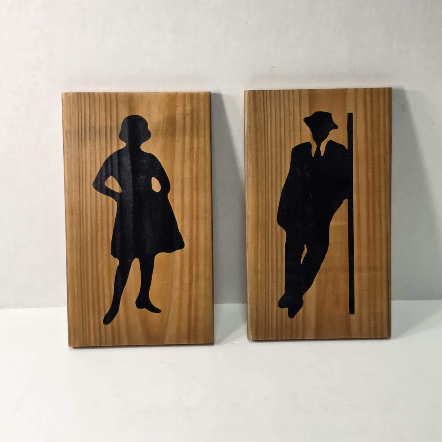 Handmade Wooden His & Hers Bathroom Signs – Rustic Restroom Decor