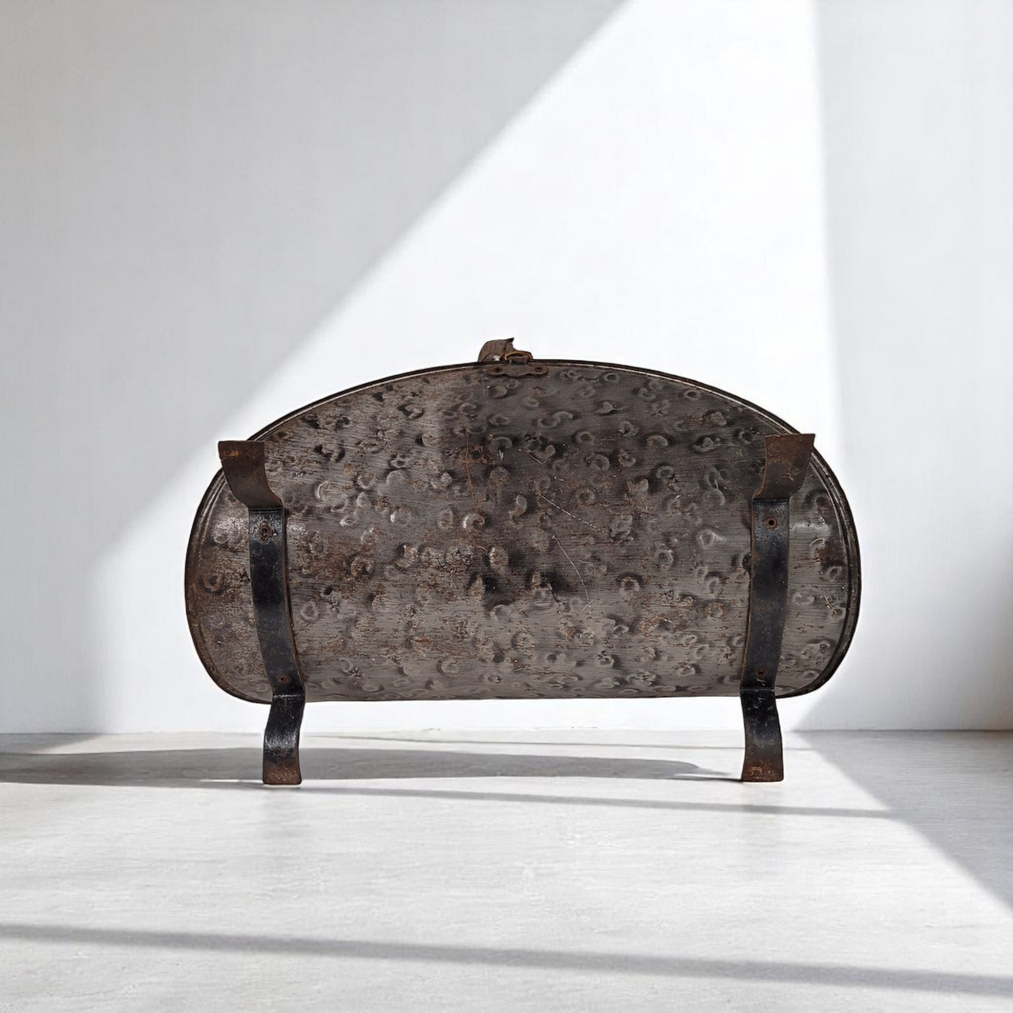 Vintage 19" Hammered Metal Log Holder