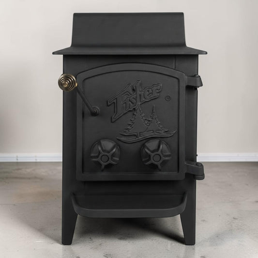 Mama Bear Fisher Wood Stove with Cathedral Door – Refurbished Classic Wood Heat