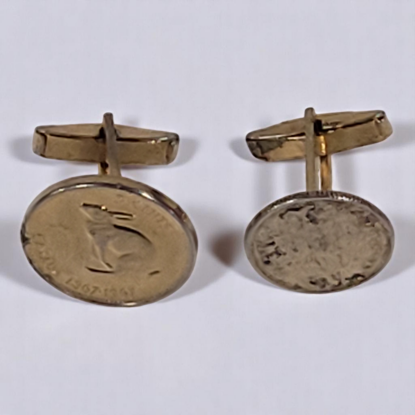 Vintage Silver Canadian Centennial Nickel And Dime Cuff Links 1867-1967