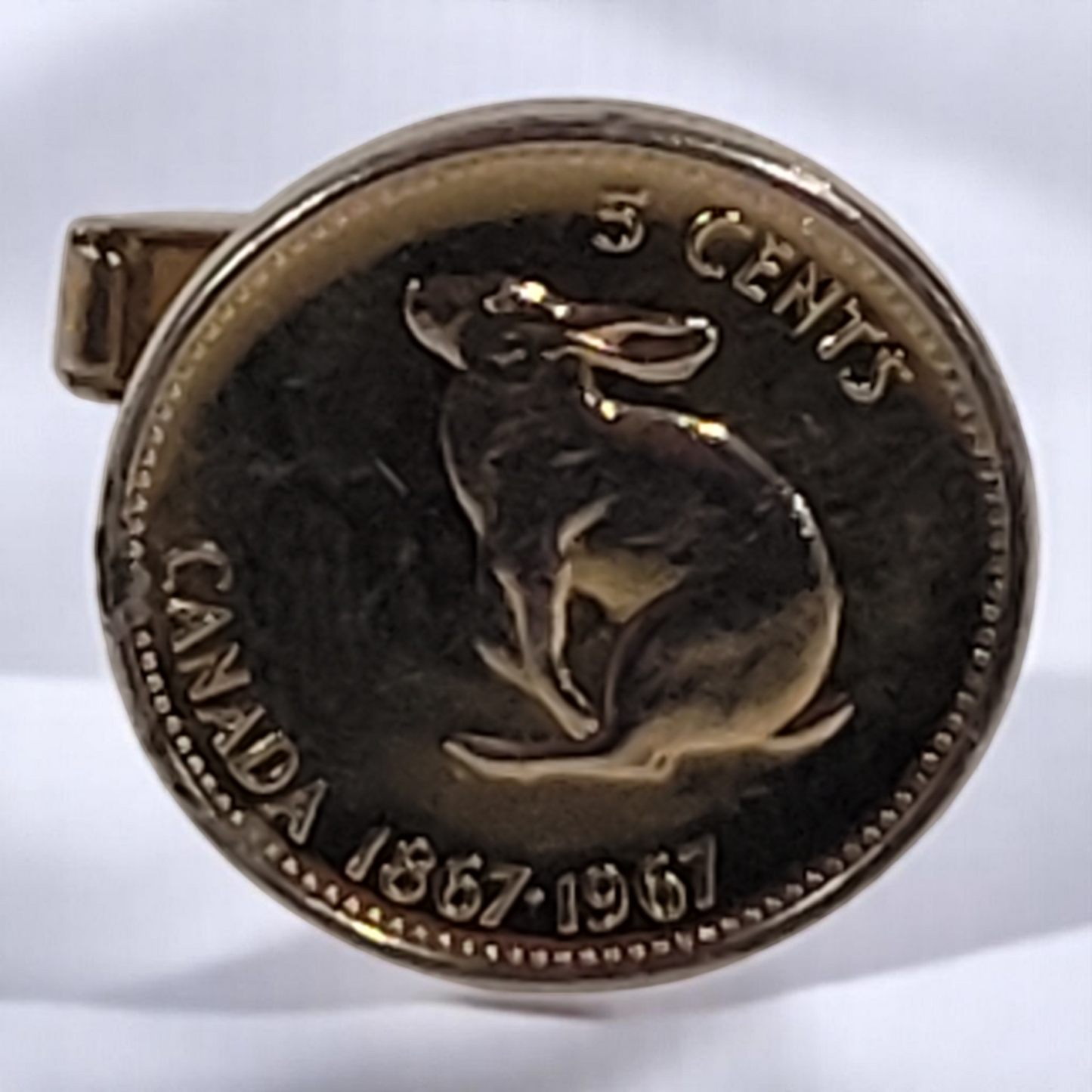 Vintage Silver Canadian Centennial Nickel And Dime Cuff Links 1867-1967