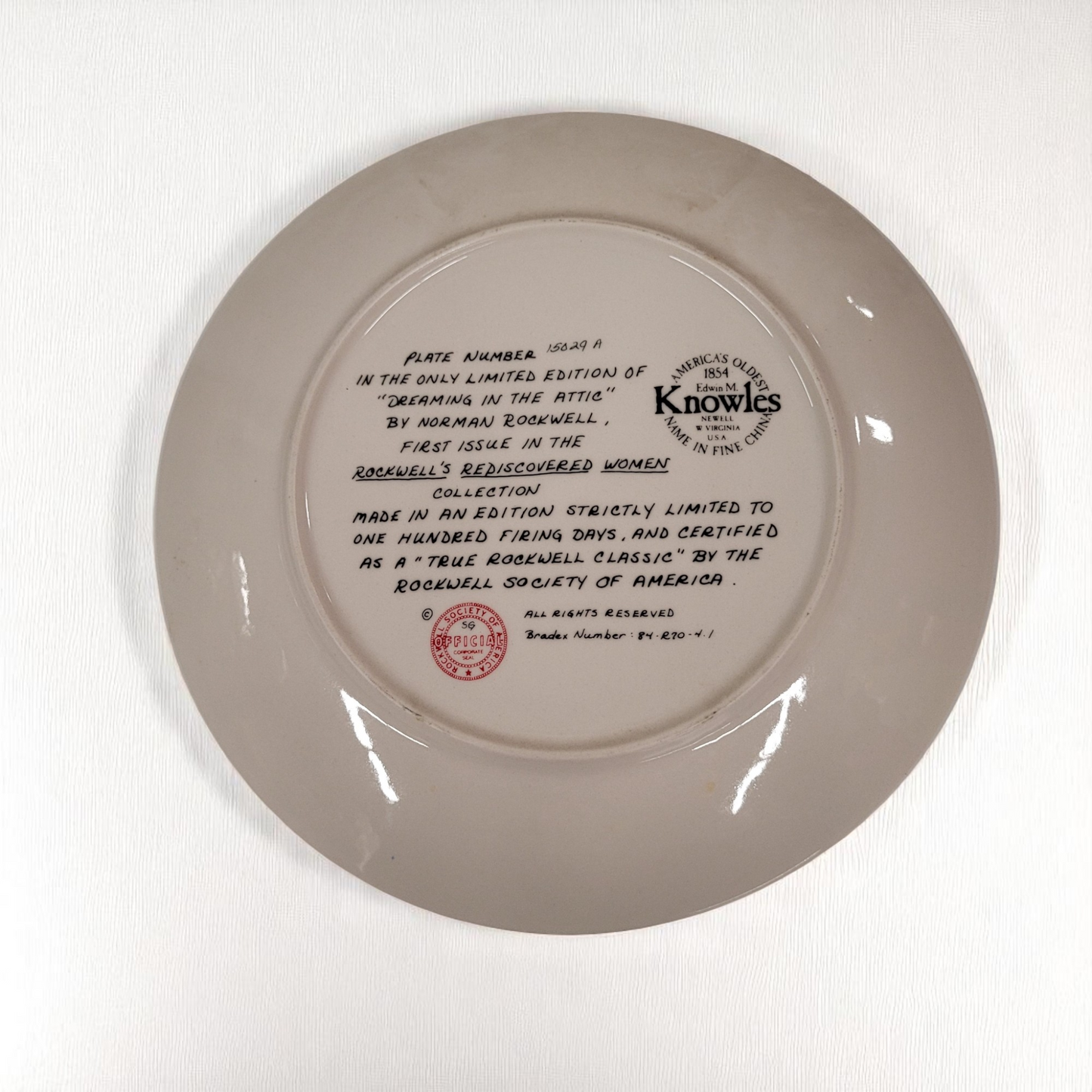 Vintage Norman Rockwell Decor Wall Plate 15029A First Issue "Dreaming In The Attic"