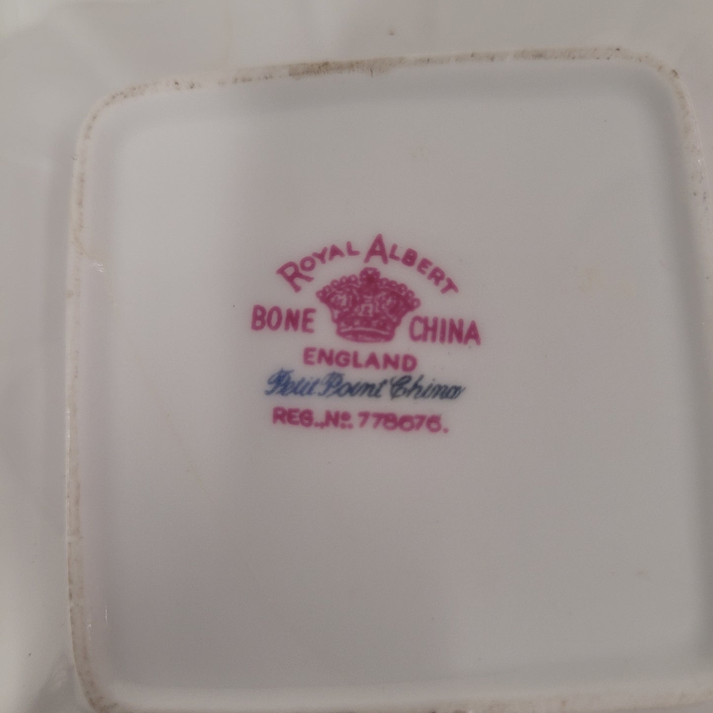 Vintage Royal Albert Petit Point Bone China 4.75" Square Saucer