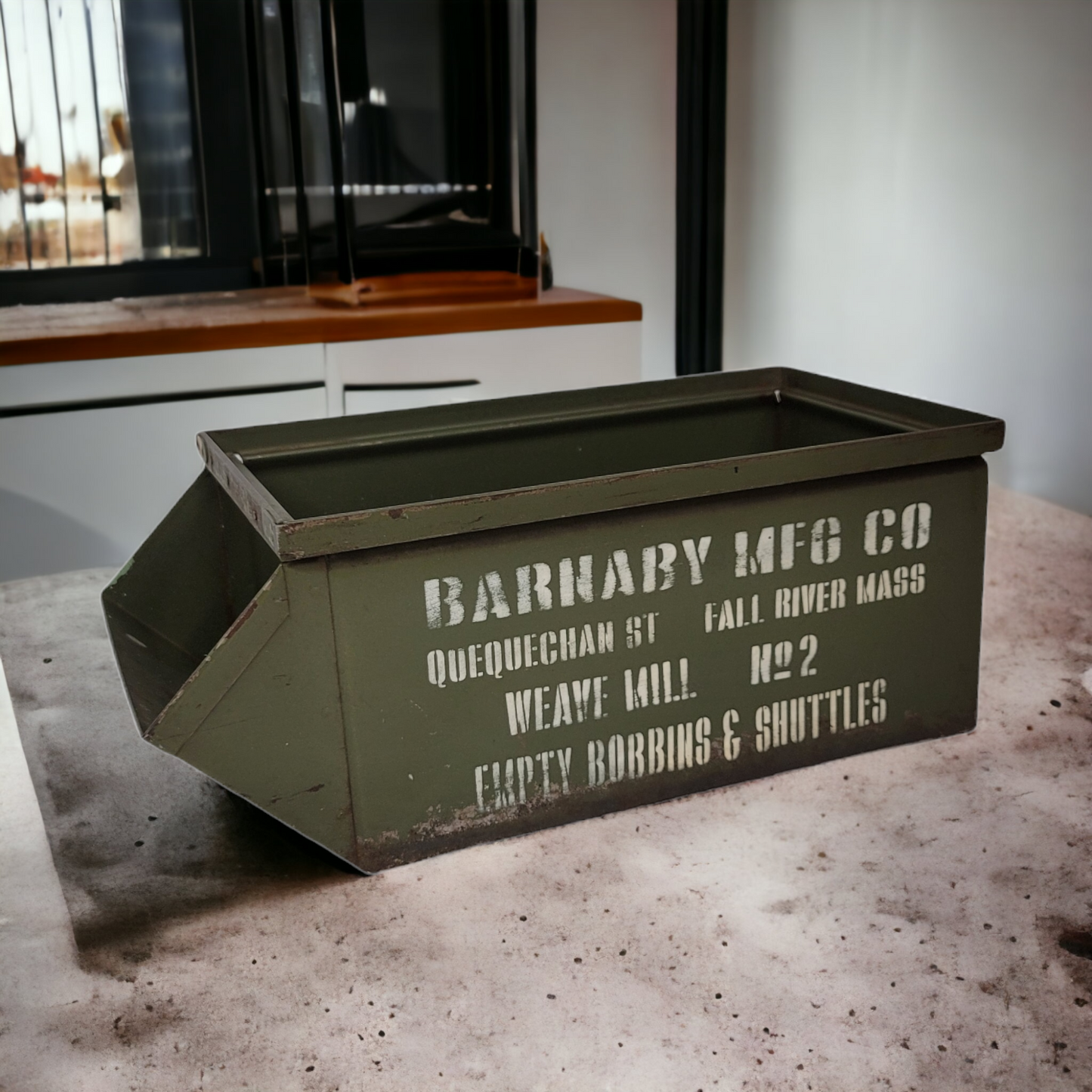 Antique Bin Industrial Parts Bin Barnaby MFG Co Fall River Mass