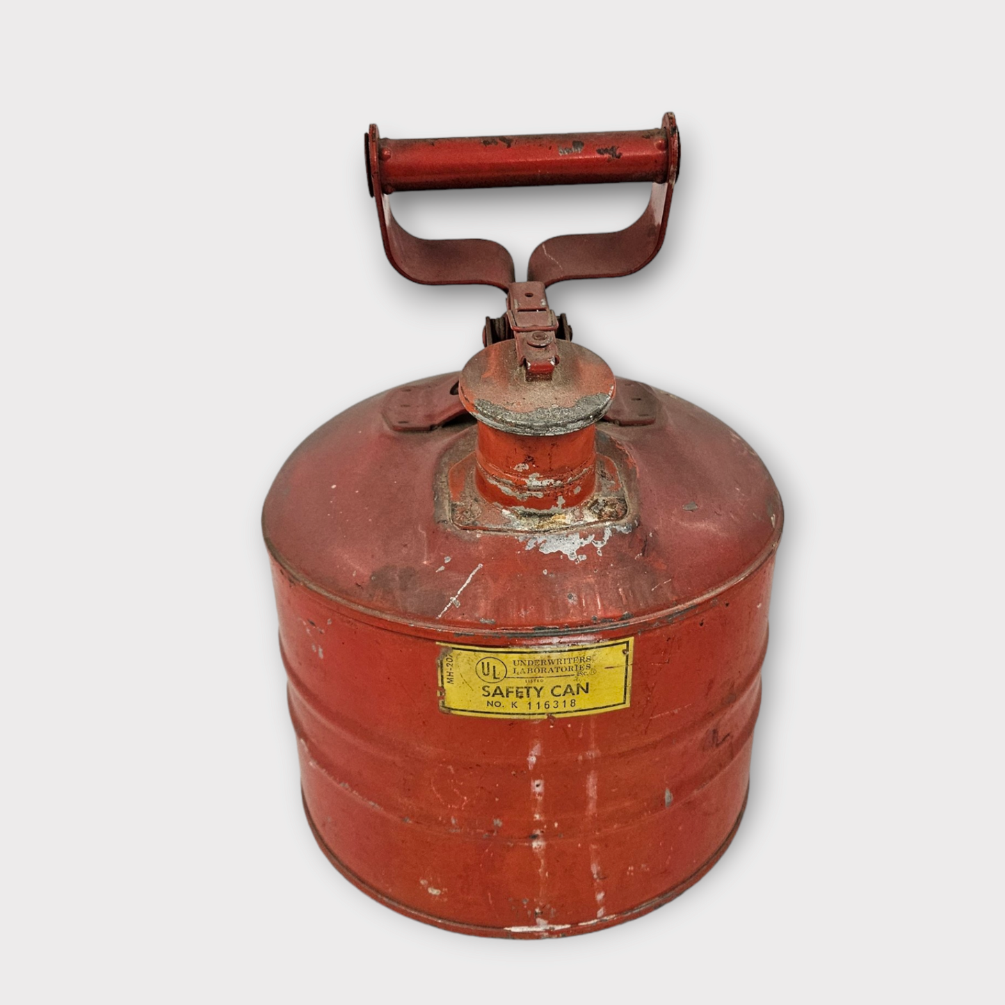 Antique Red Metal Safety Oil Can