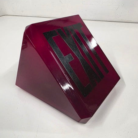 Antique Ruby Red Glass Theater Exit Sign Shade