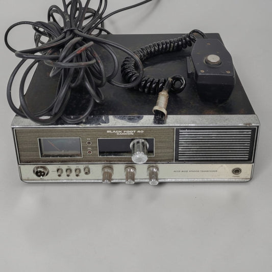 Vintage Blackfoot 40 CB base station transceiver with corded microphone handset.
Suggested Price