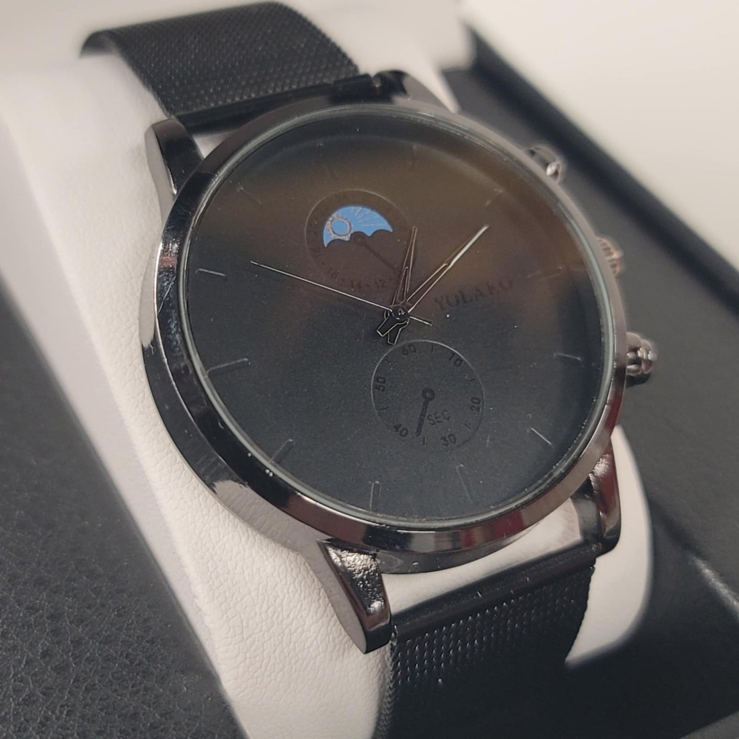Yolako Batman's Moonphase 42mm Wristwatch – Braided Metal Band