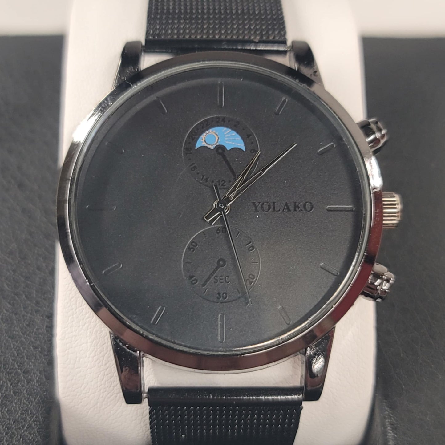 Yolako Batman's Moonphase 42mm Wristwatch – Braided Metal Band