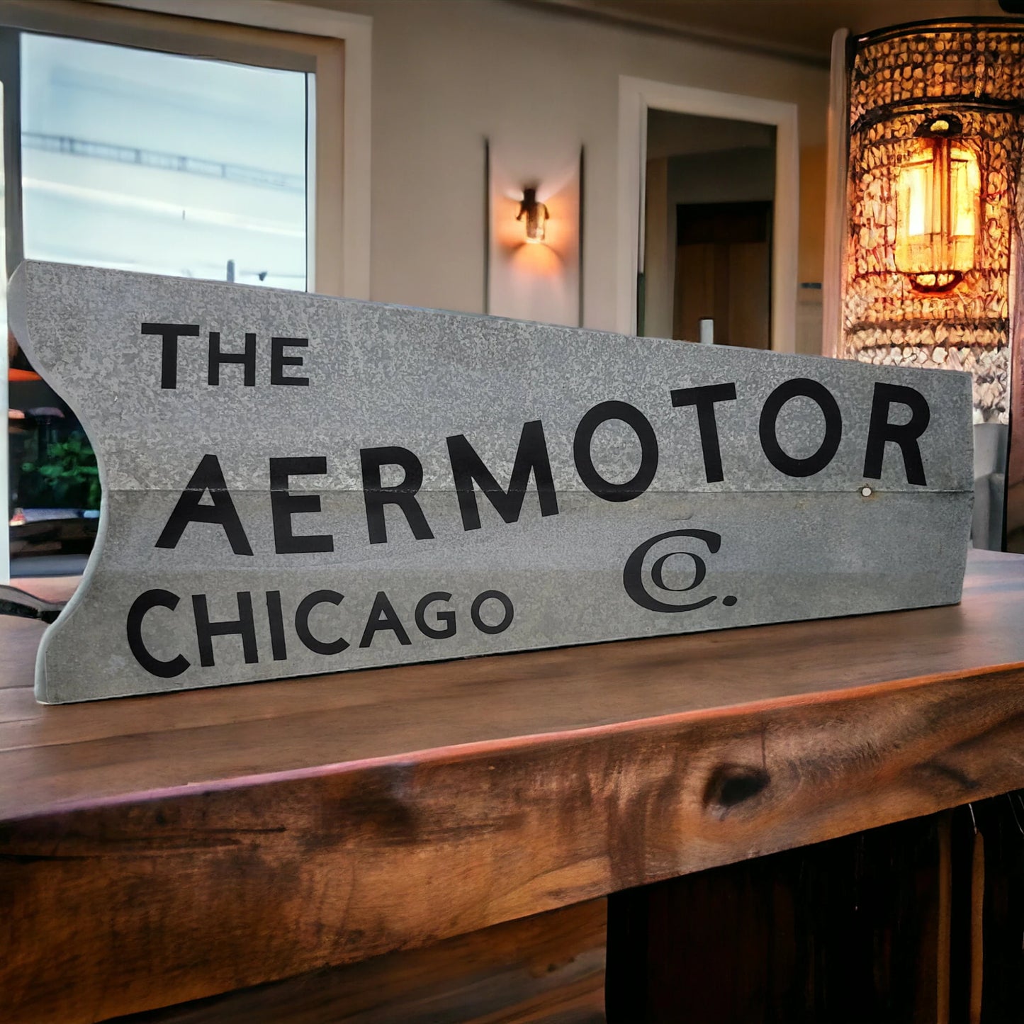 Aermotor Windmill Tail Fin Sign Tin Farm Decor