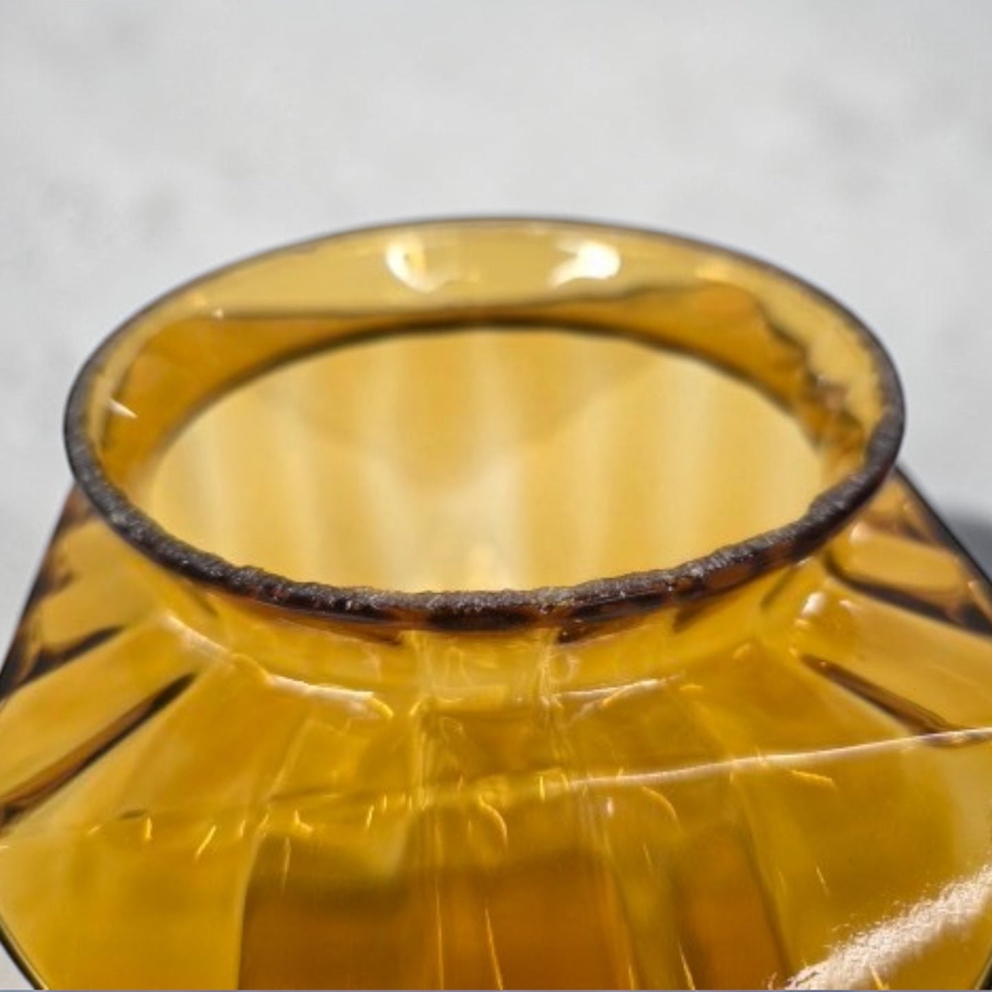 Rare vintage amber glass geodesic dome lampshade