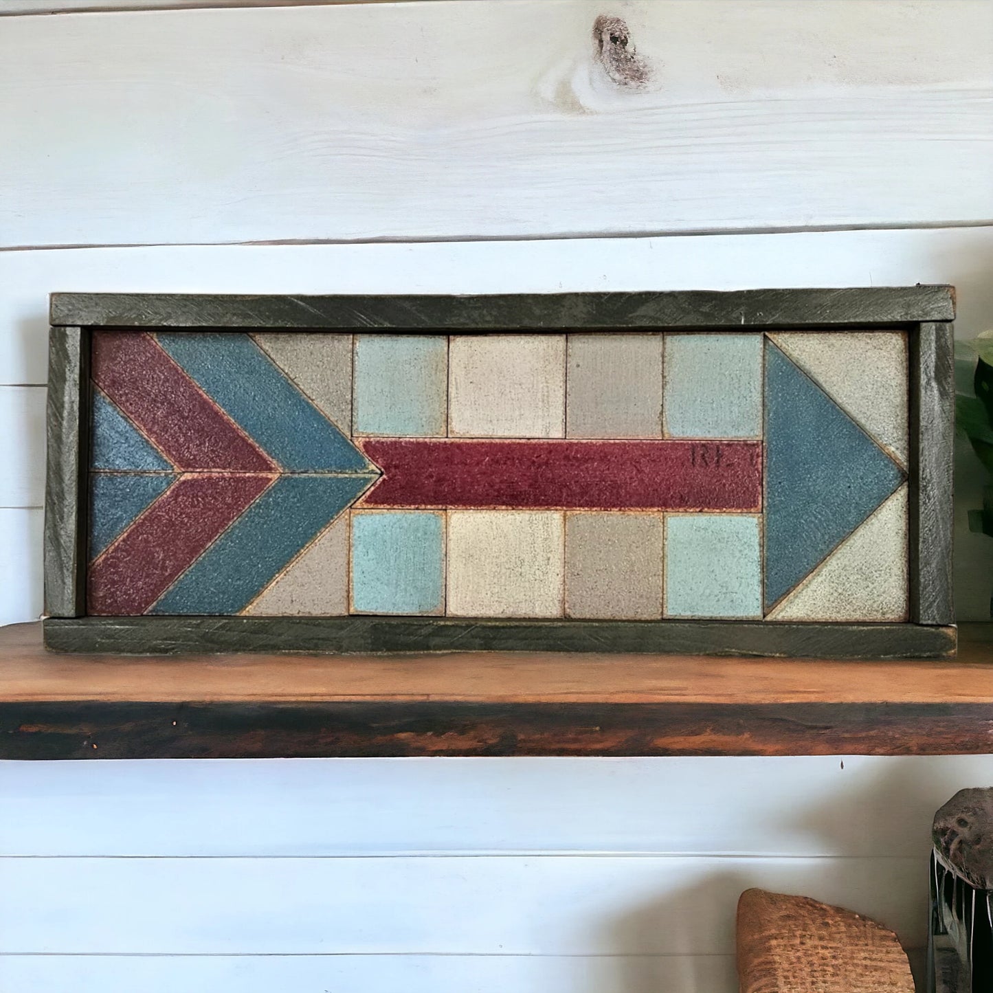 Handcrafted Wooden Tile Arrow