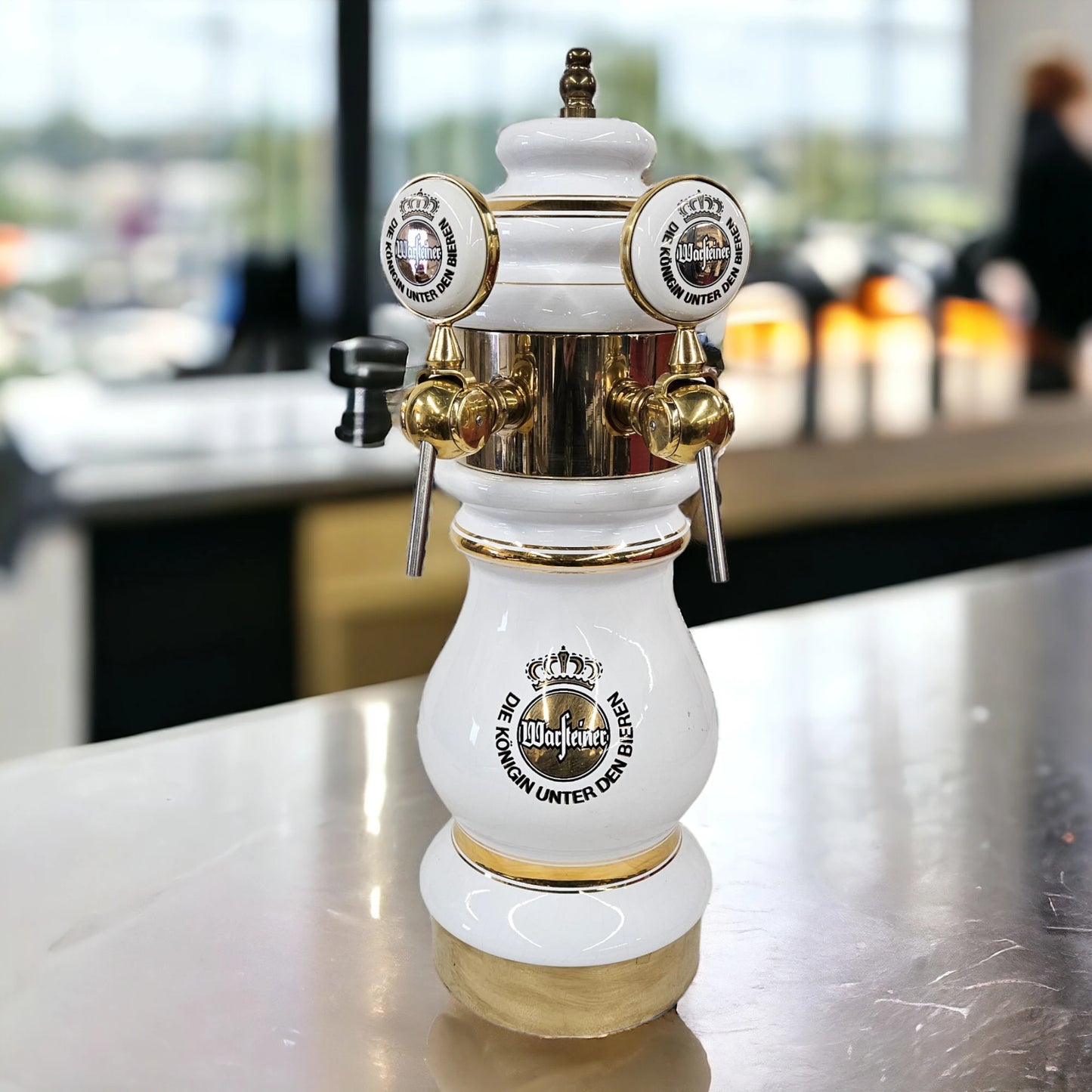 Warsteiner Porcelain Keg Head Tower Double Taps