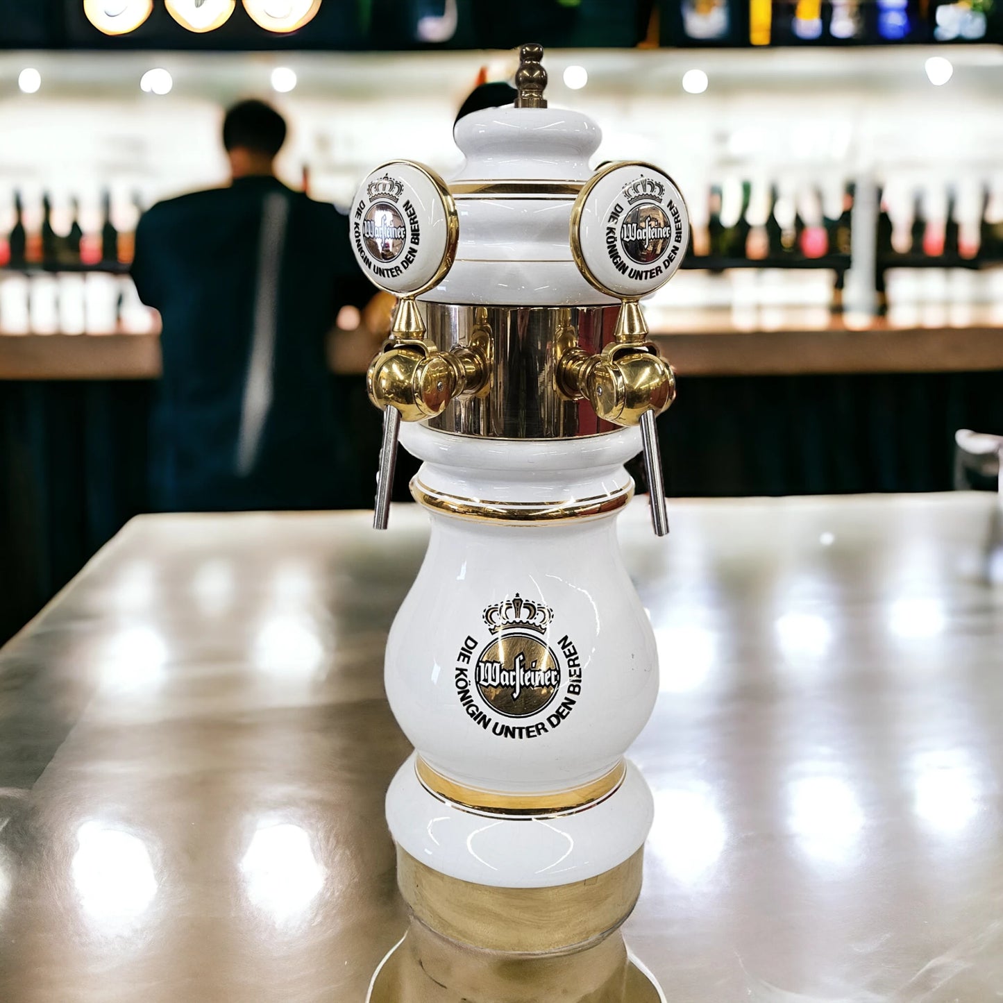 Warsteiner Porcelain Keg Head Tower Double Taps