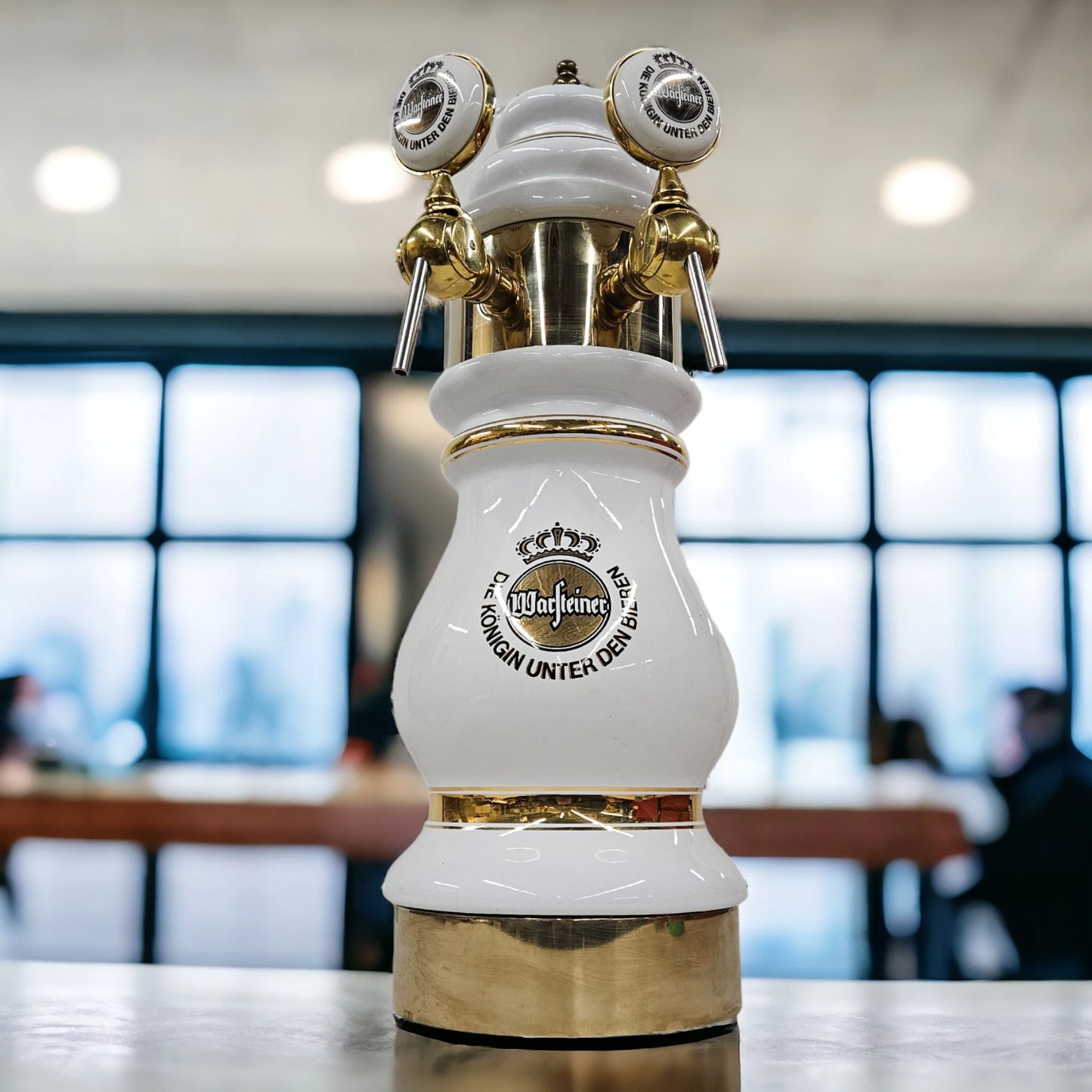 Warsteiner Porcelain Keg Head Tower Double Taps