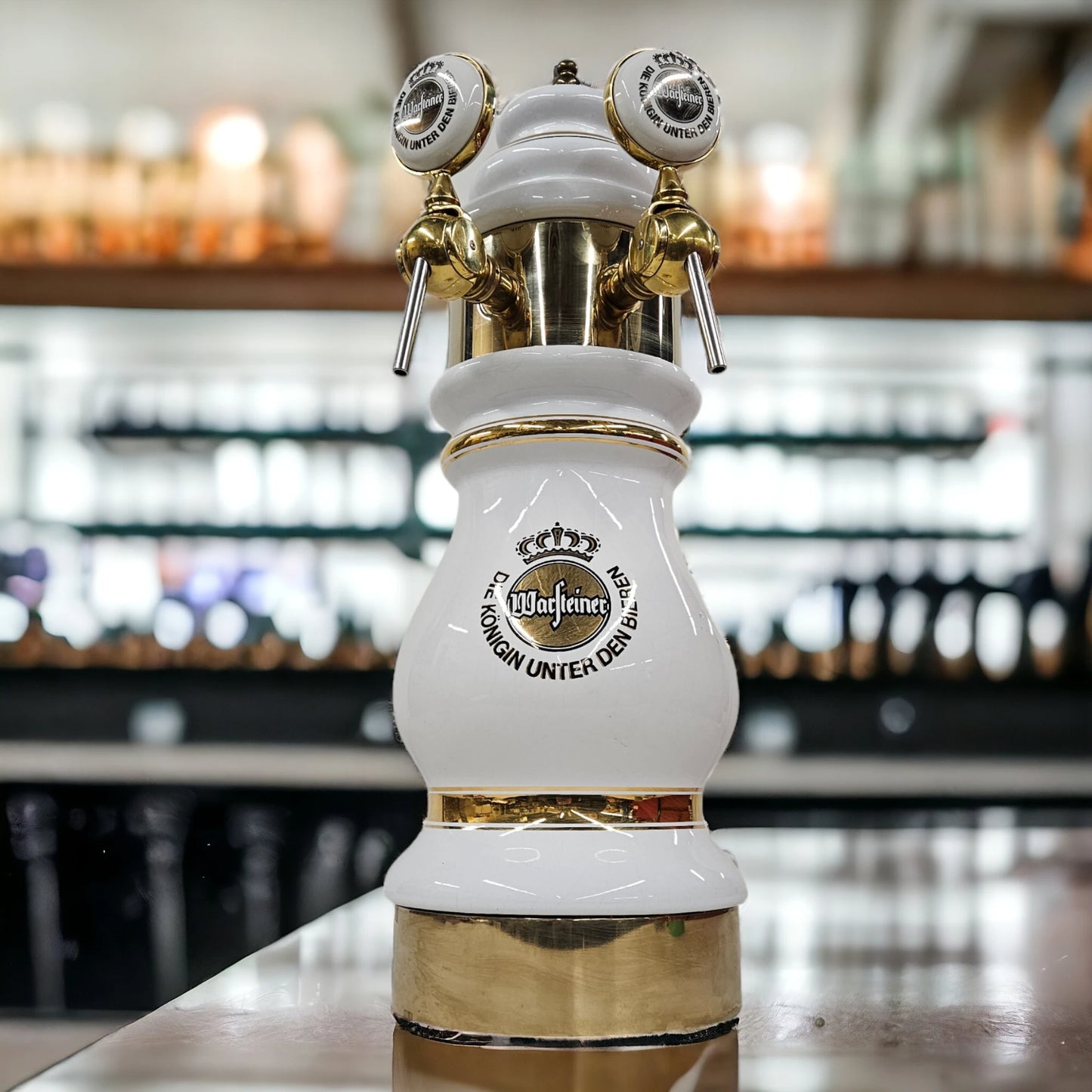 Warsteiner Porcelain Keg Head Tower Double Taps