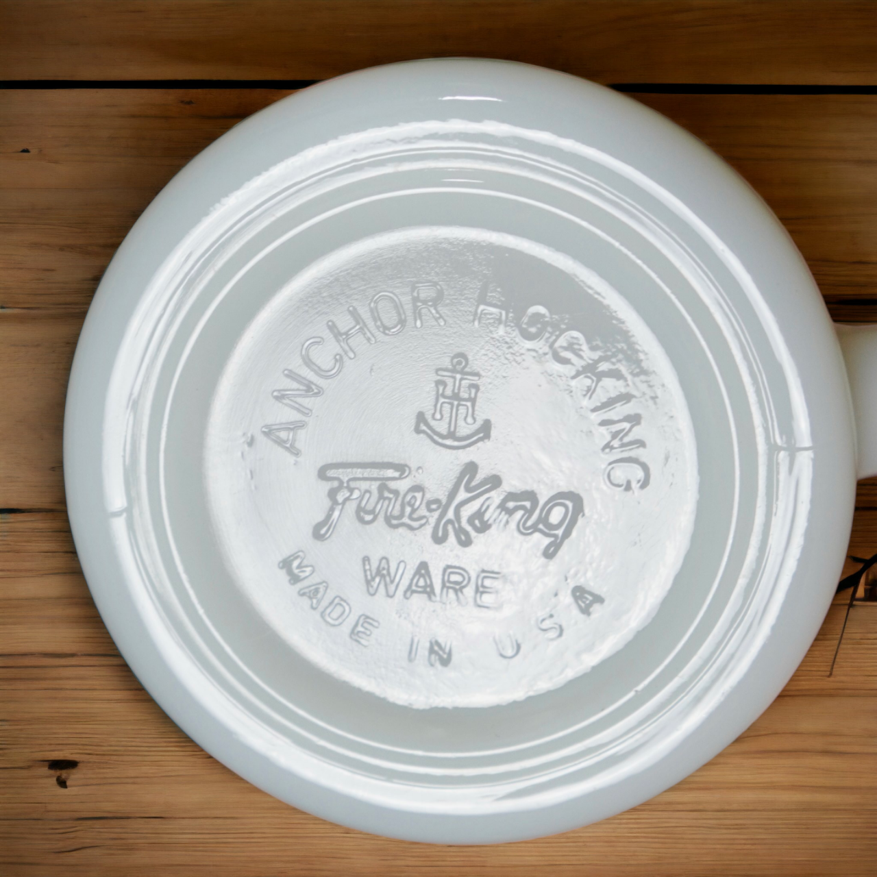 Vintage White Fire King D Handle Mug Milk Glass