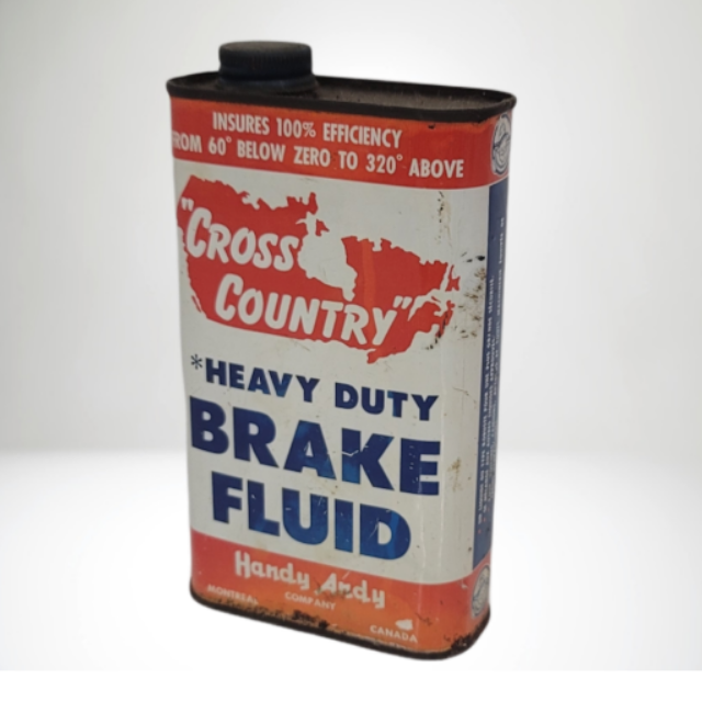 Vintage Cross Country Heavy Duty Brake Fluid Oil Can - Wainfleet Trading Post