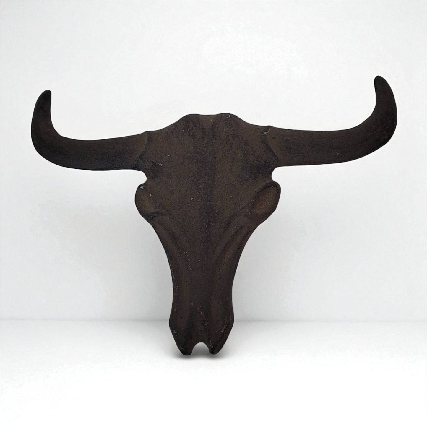 Cast Iron Bull Skull Wall Hanging Western Cowboy Decor