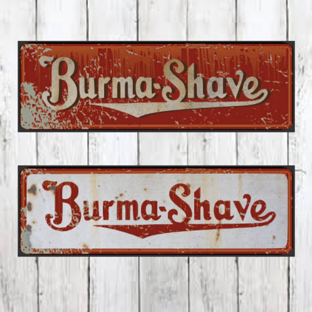 Burma Shave Barber Sign Vintage Advertizing Shaving Sign