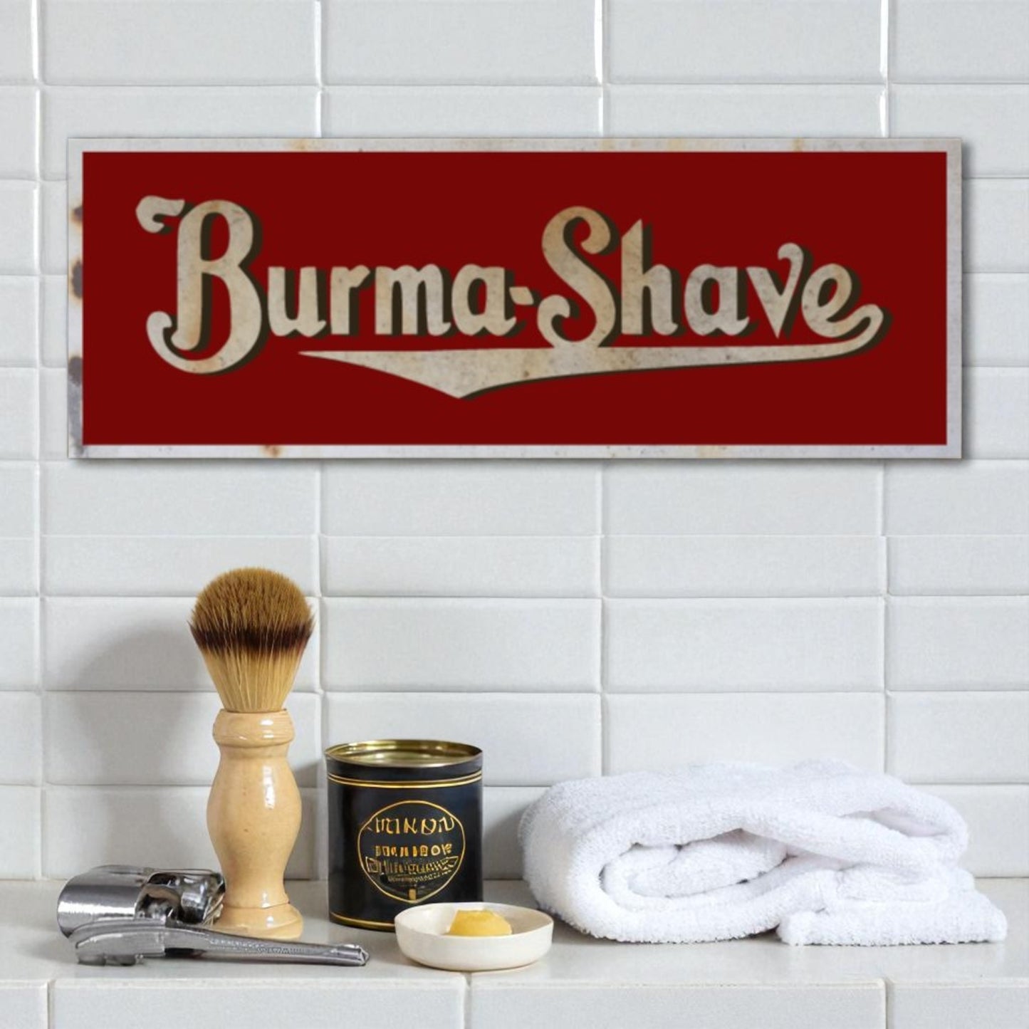Burma Shave Barber Sign Vintage Advertizing Shaving Sign