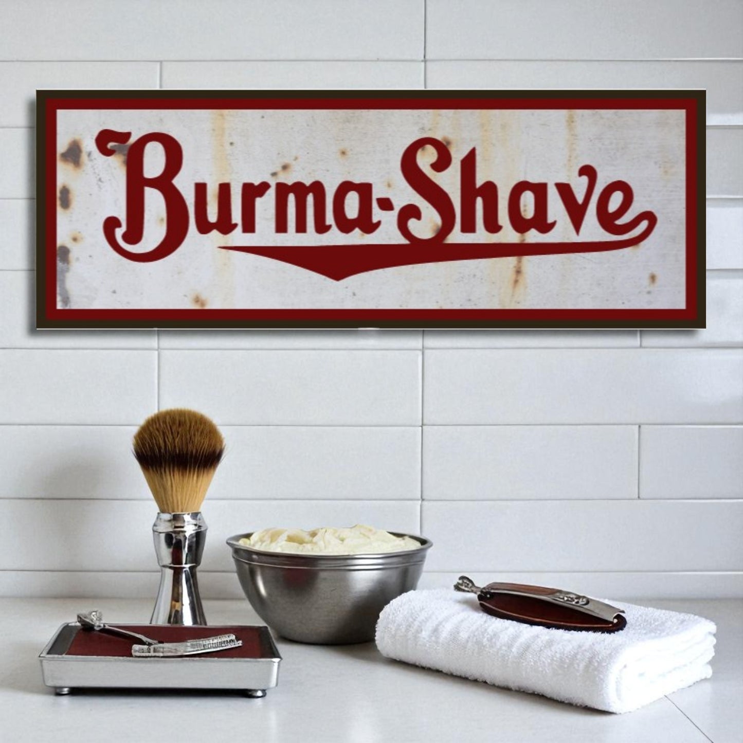 Burma Shave Barber Sign Vintage Advertizing Shaving Sign