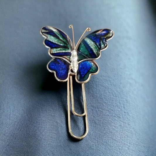 Butterfly Paperclip Art Deco Cloisonne Bookmark