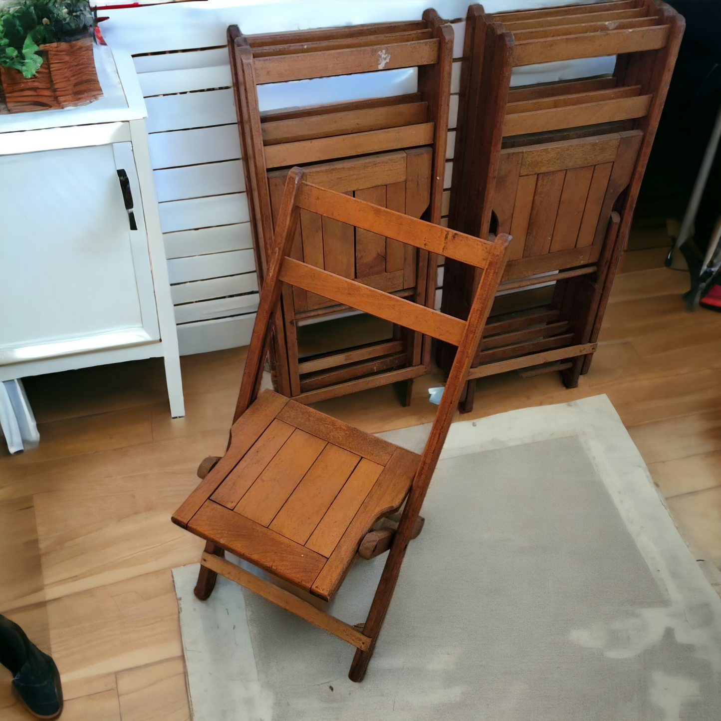 Set of 8 Folding Wooden Chairs Werlich Manufacturing - Jehovahs Witness Congregation