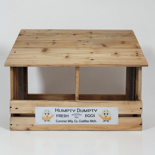 Handmade reclaimed lumber chicken nesting box designed for 8-10 backyard laying hens