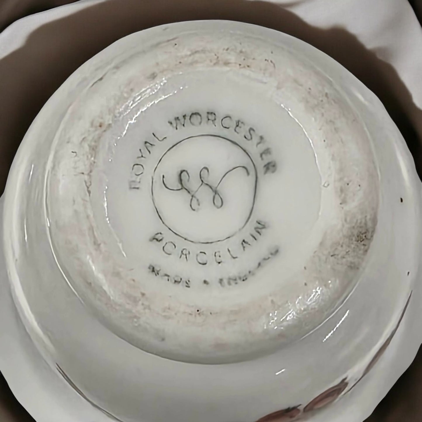 Royal Worcester porcelain dish with visible branding