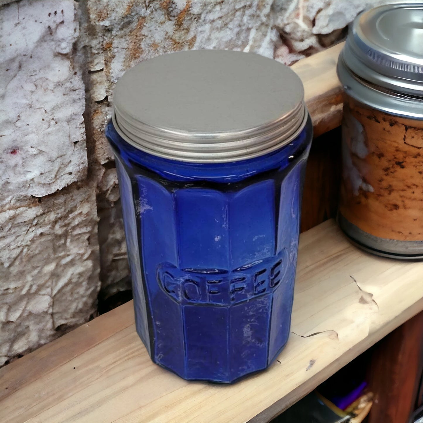 Depression Glass Coffee Canister 