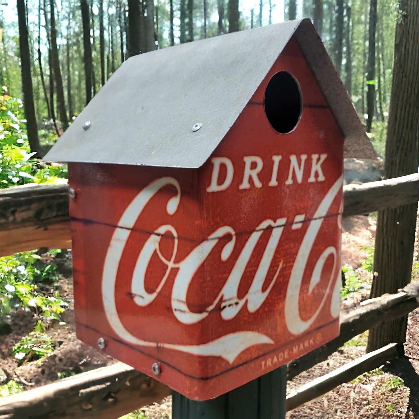 Rustic Birdhouse Coca Cola Tin Roof