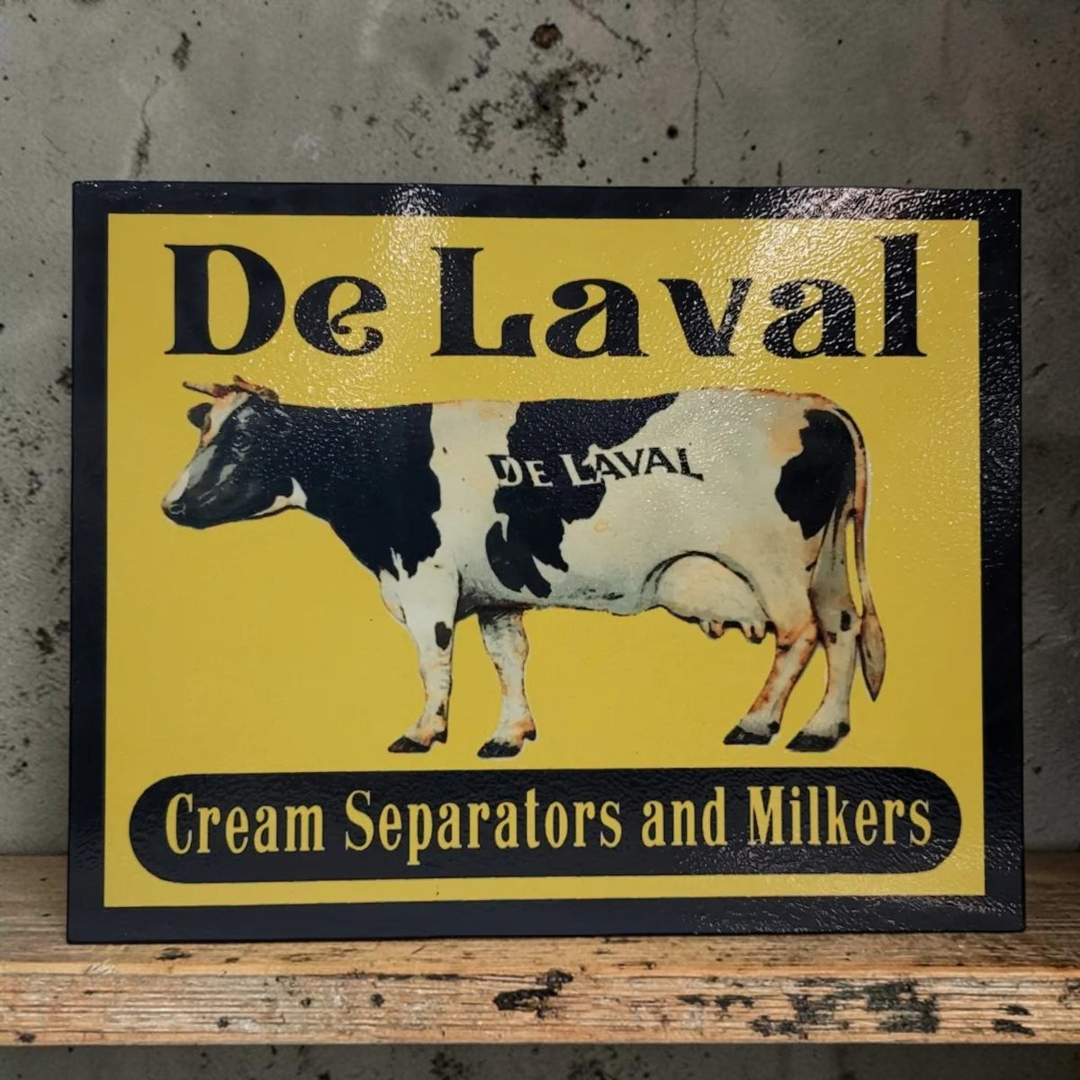 Retro DeLaval Cream Separators and Milkers aluminum farm sign handmade for farmhouse and dairy farm decor.