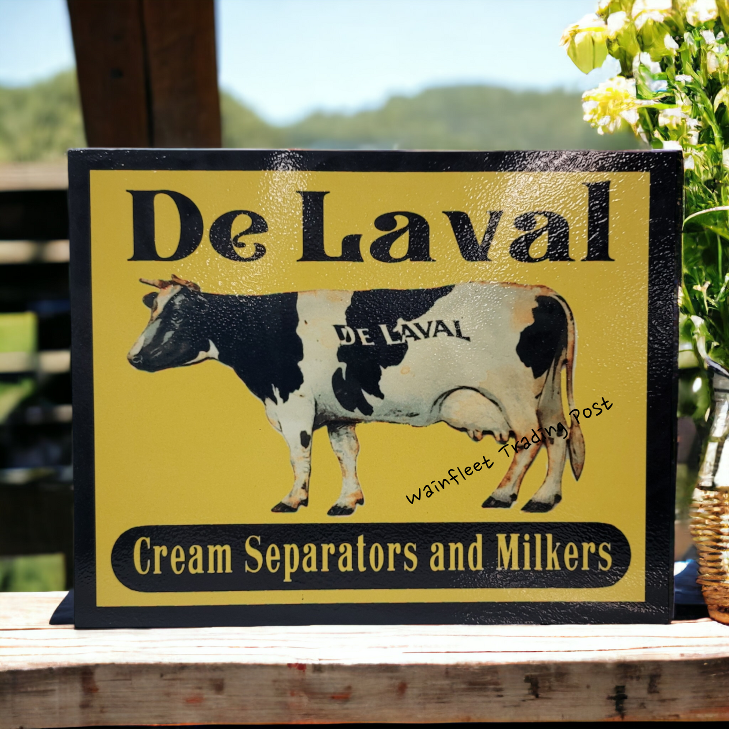 retro de laval farm sign