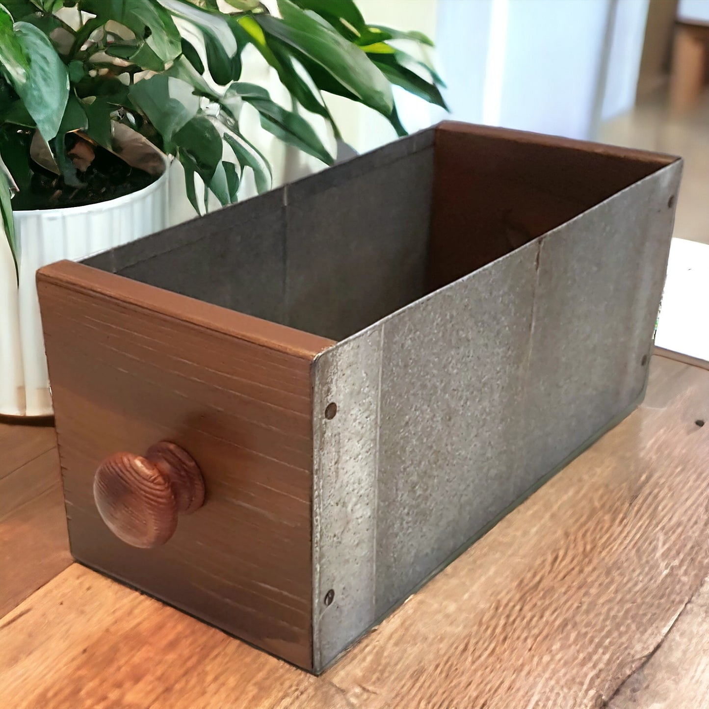 rustic wooden industrial decor drawer