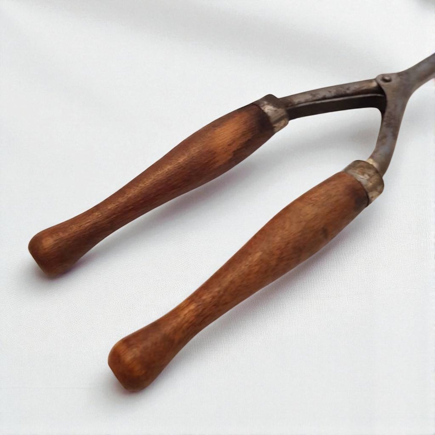 Antique Child’s Curling Iron by Duke with Wooden Handles