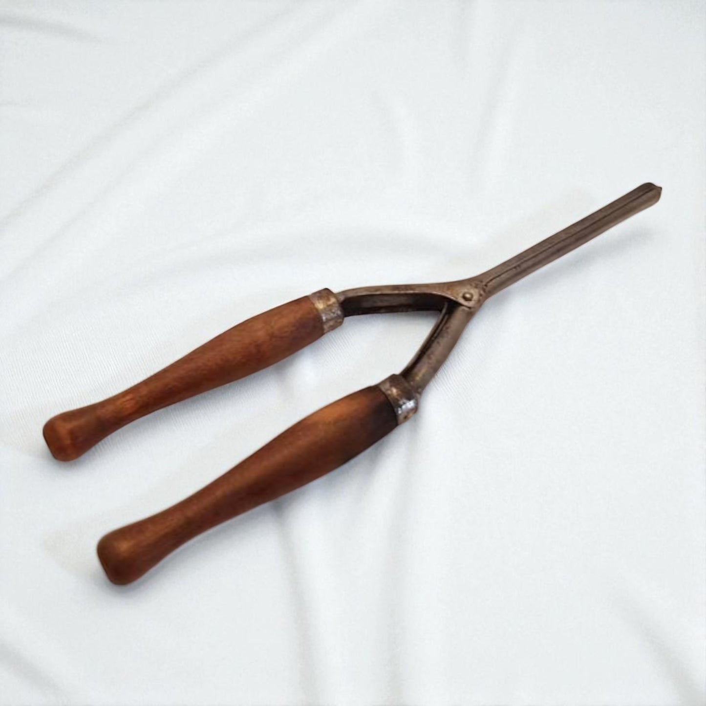 Antique Child’s Curling Iron by Duke with Wooden Handles