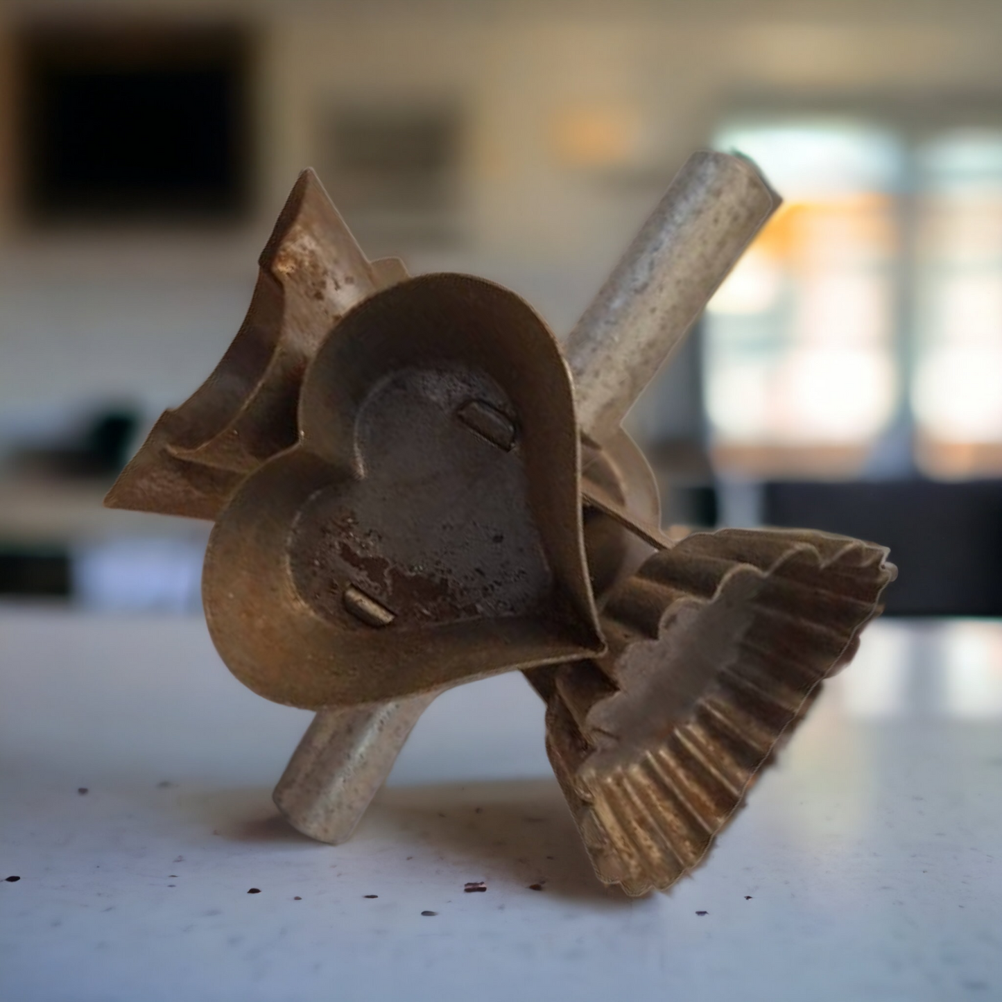 Antique German Tin Rolling Cookie Cutter Retro Kitchen Decor