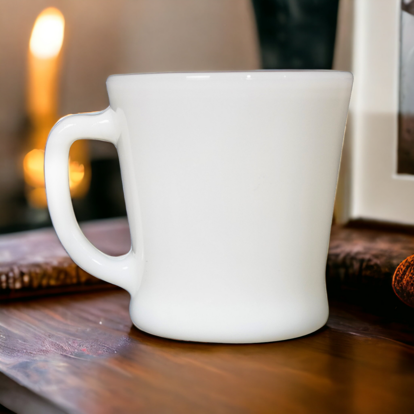Vintage White Fire King D Handle Mug Milk Glass