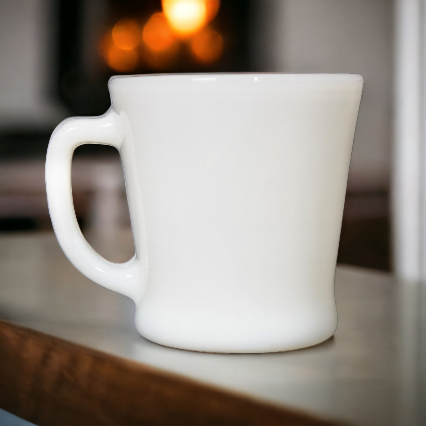 Vintage White Fire King D Handle Mug Milk Glass